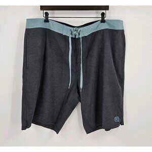 Quiet Storm Surf Shop Mens Sz 44 The Hybrid Land & Sea Gray/Blue Board Shorts